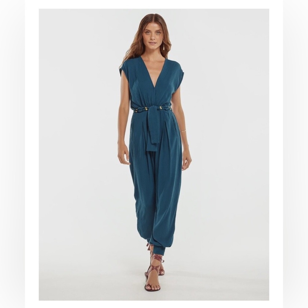 Vix Solid Samanta Jumpsuit Blue Large - image 1